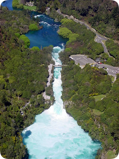 Helistar helicopters above Huka Falls